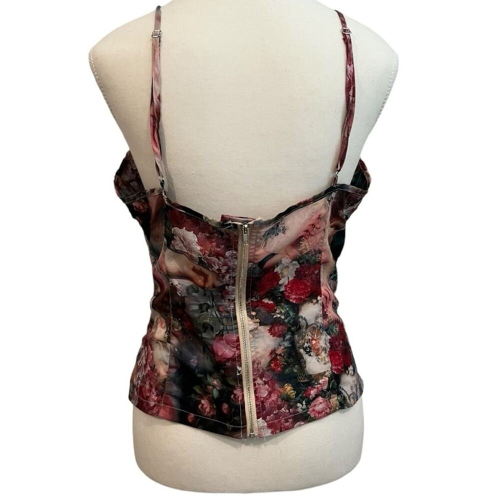 Pretty Little Thing Top Women 8 Rose Renaissance Strappy Quilt Detail Corset - Picture 2 of 11